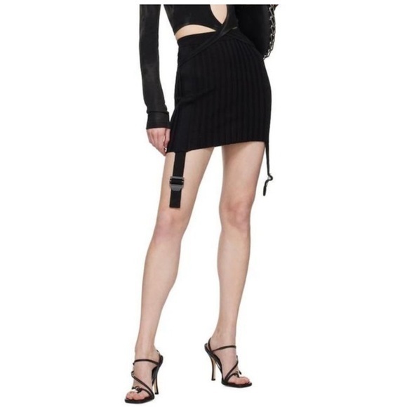 Dion Lee Dresses & Skirts - Dion Lee Skirt Utility Gathered Ribbed Mini Buckle in Black